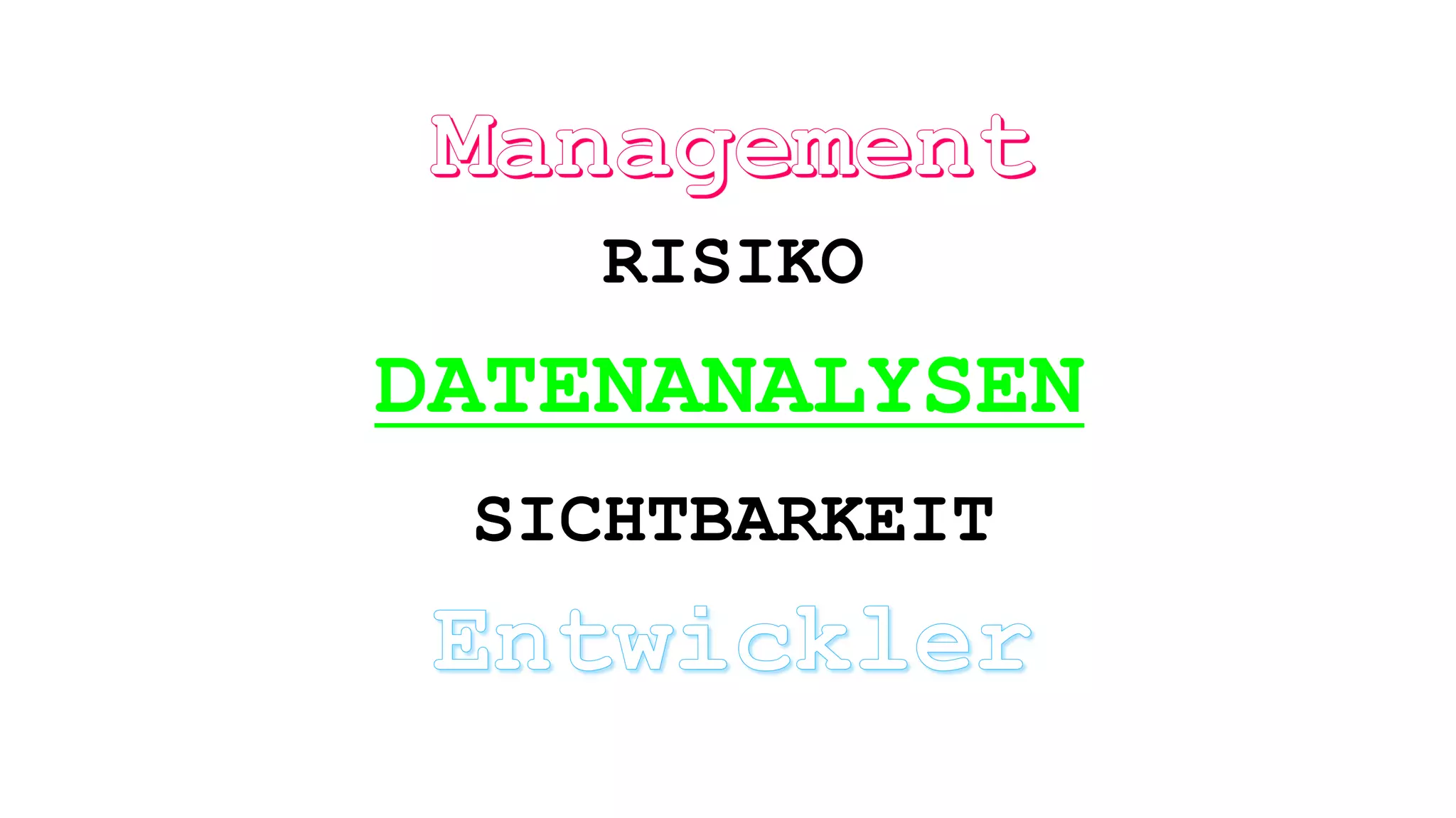 RISIKO
SICHTBARKEIT
DATENANALYSEN
 