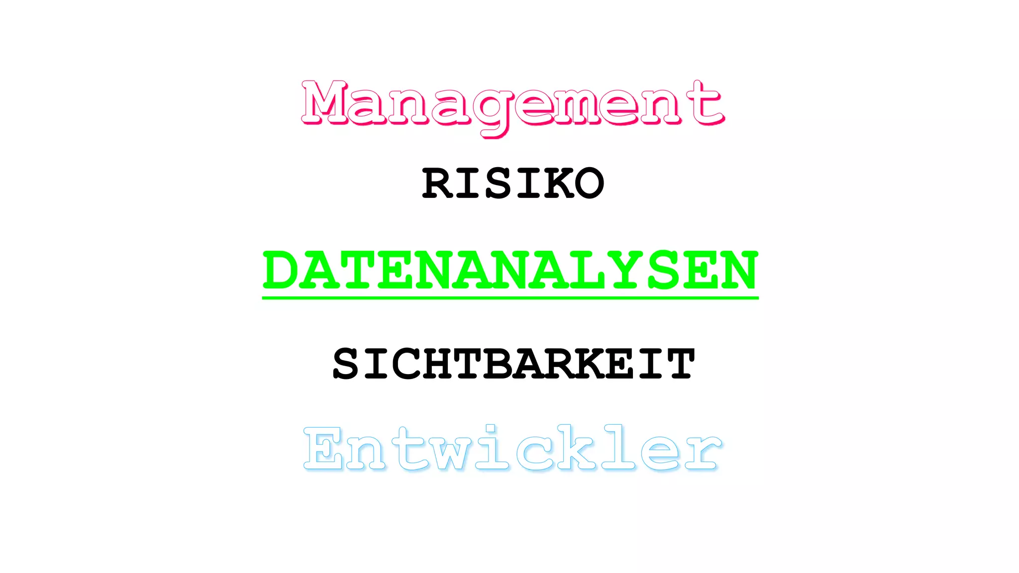RISIKO
SICHTBARKEIT
DATENANALYSEN
 