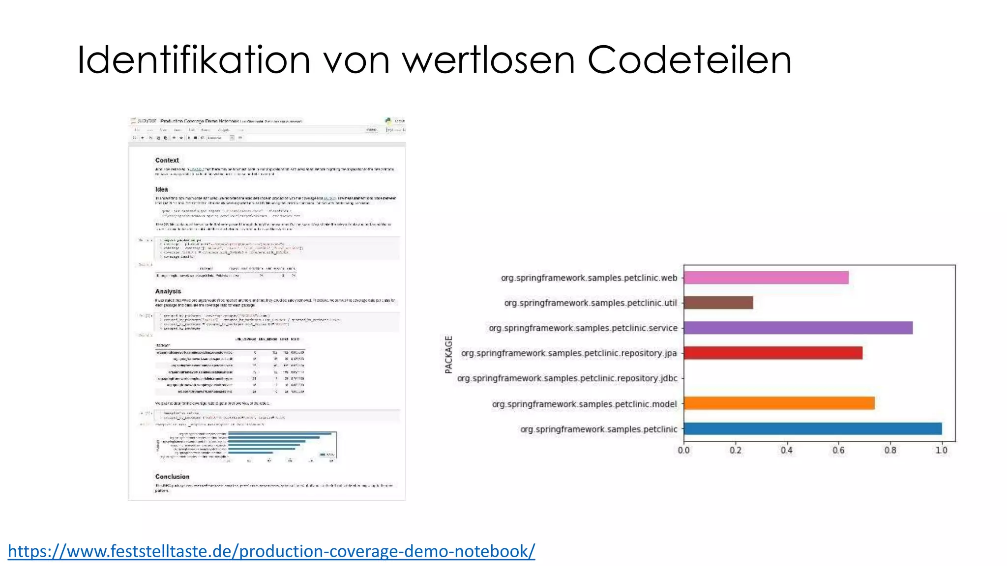 Identifikation von wertlosen Codeteilen
https://www.feststelltaste.de/production-coverage-demo-notebook/
 
