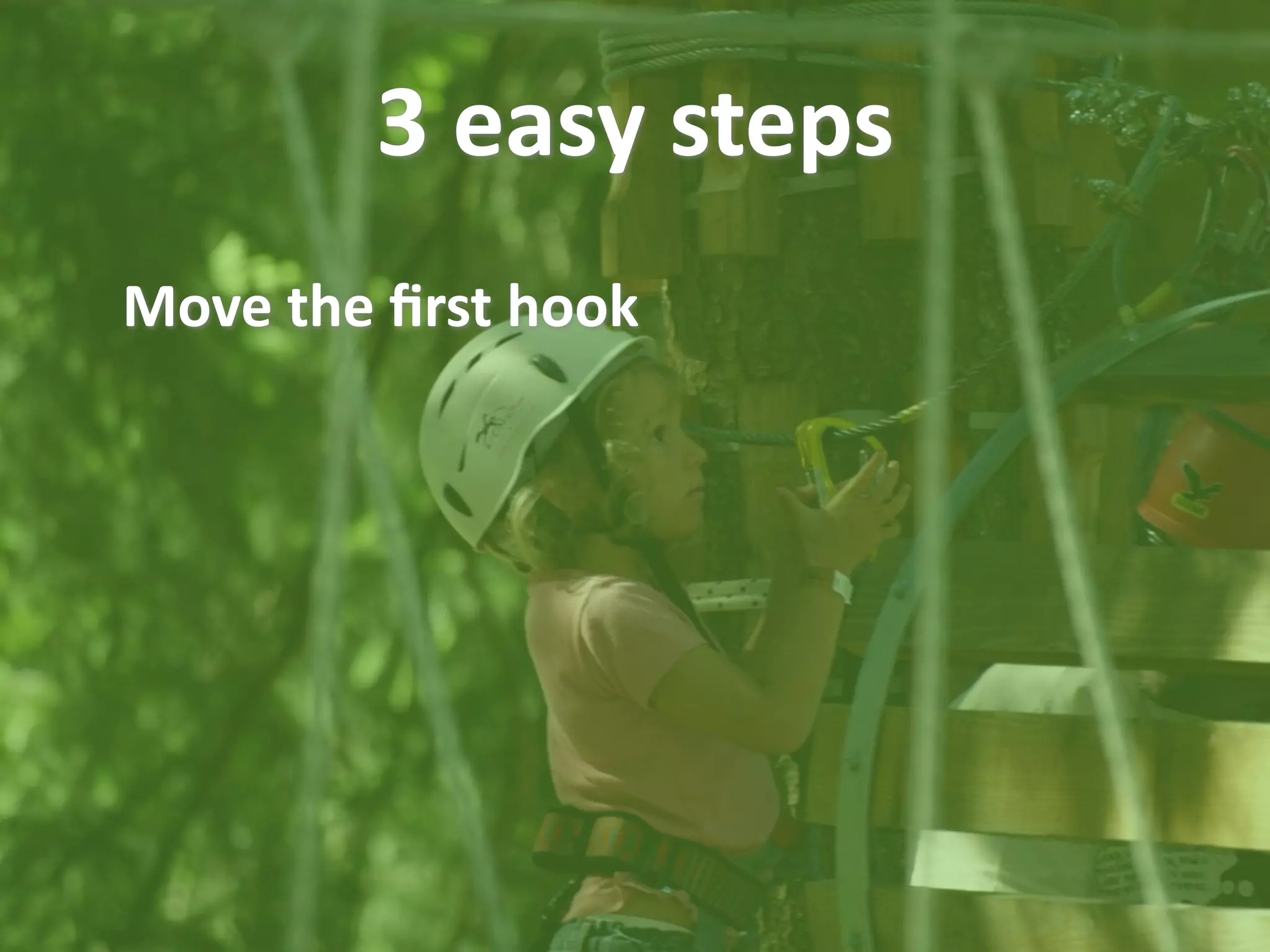 3 easy steps
Move the ﬁrst hook
 