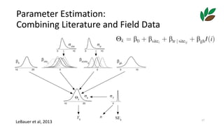 Parameter	Estimation:		
Combining	Literature	and	Field	Data
LeBauer	et	al,	2013 17
 