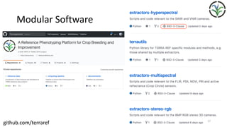 Modular	Software
github.com/terraref 37
 