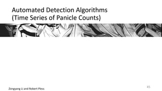 Automated	Detection	Algorithms		
(Time	Series	of	Panicle	Counts)
Zongyang	Li	and	Robert	Pless
45
 