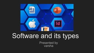 Software and its types
Presented by
varsha
 