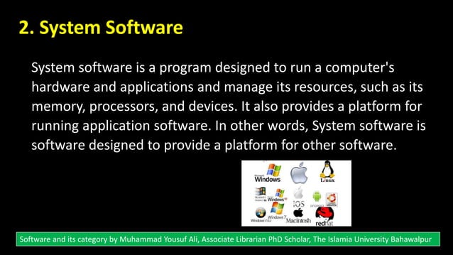 Software and its Types | PPTX | Operating Systems | Computer Software ...