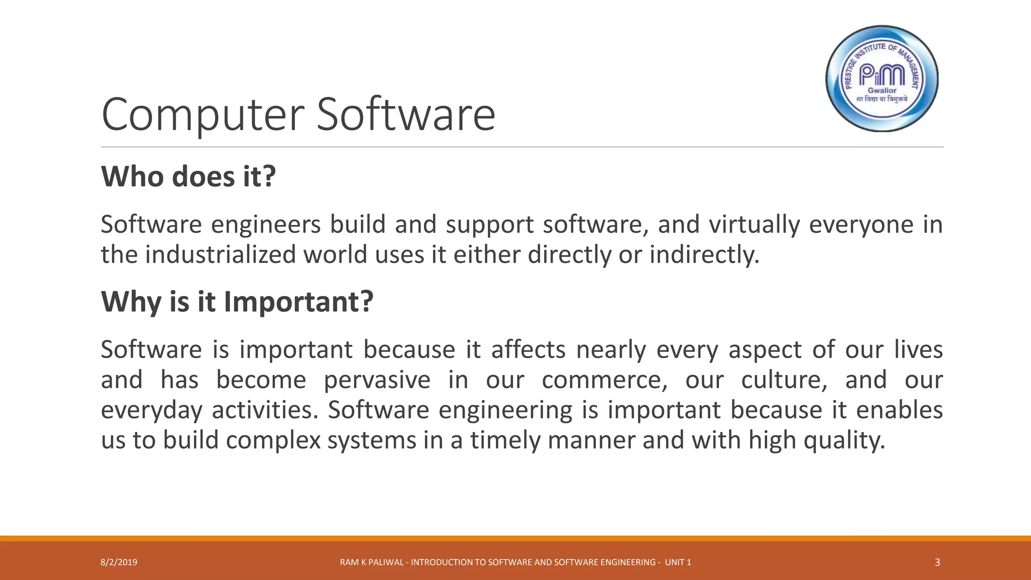 Software and software engineering basics by ram k paliwal ppt