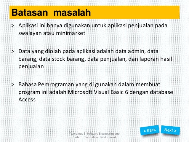 Software aplikasi penjualan barang