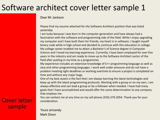 Software architect cover letter | PPTX