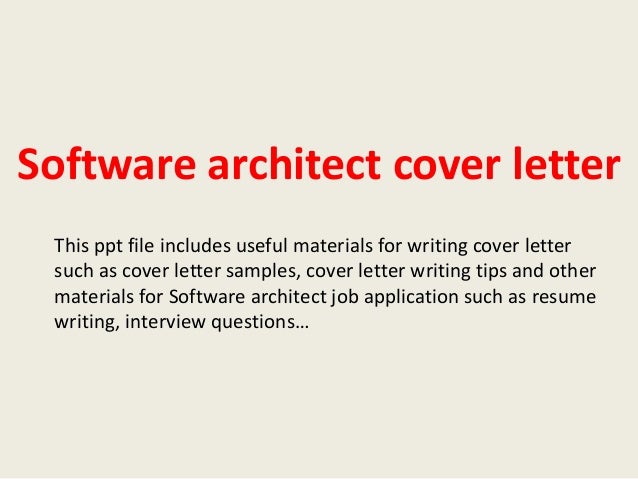 software architect cover letter