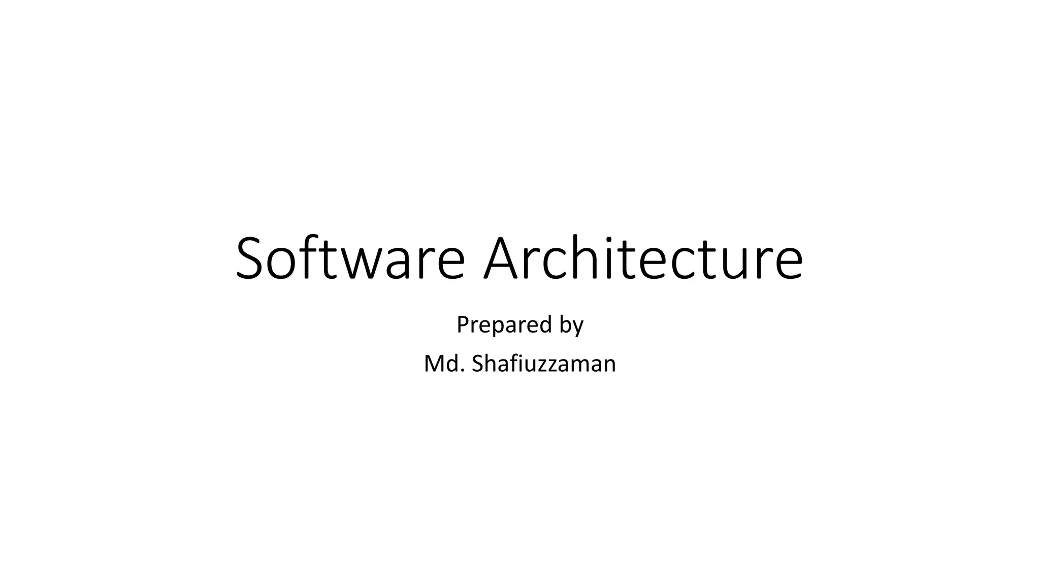 Software architectural patterns