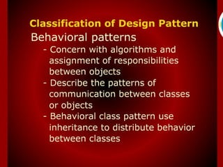 Classification of Design
         Pattern
 