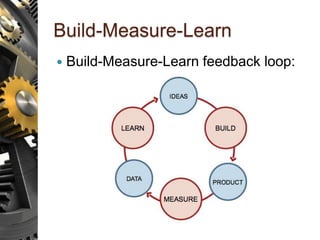 Build-Measure-Learn
 Build-Measure-Learn feedback loop:
 