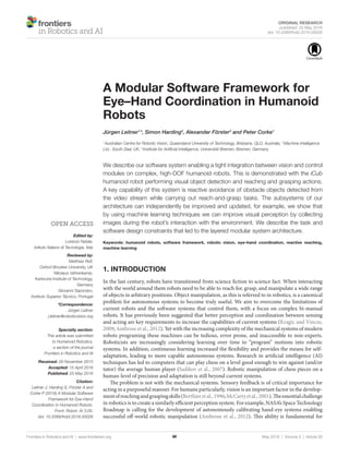 Software architecture for humanoid robots | PDF