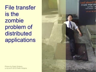 File transfer
is the
zombie
problem of
distributed
applications



Photos by Pieter Hintjens
cc-by-sa © 2012 Pieter Hintjens
 