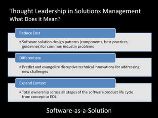 Thought Leadership in Solutions Management What Does it Mean? Software-as-a-Solution 