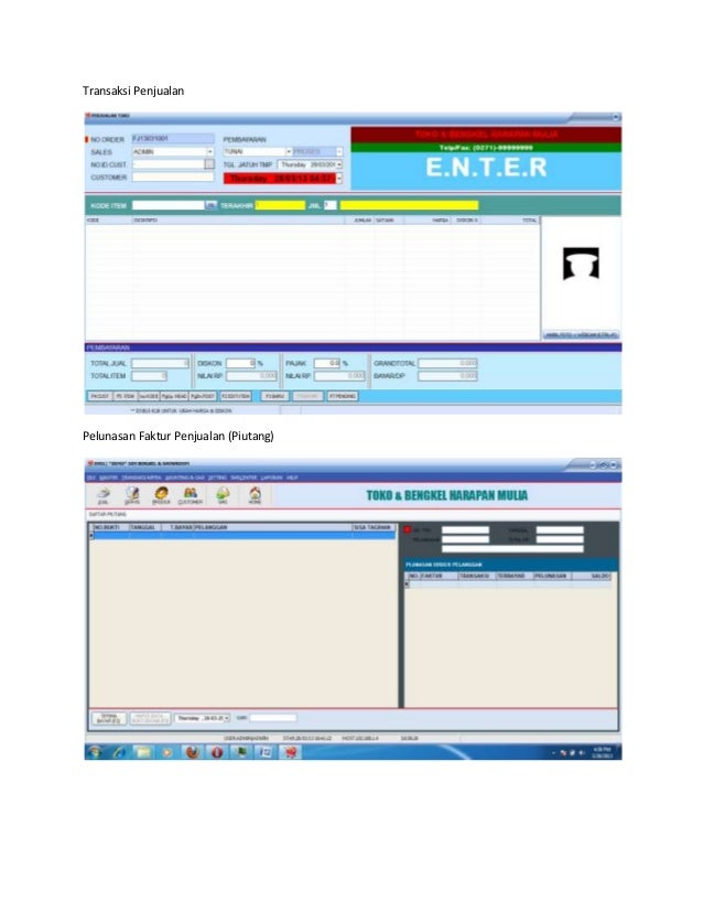 SOFTWARE BENGKEL, software suku cadang, SOFTWARE JASA 