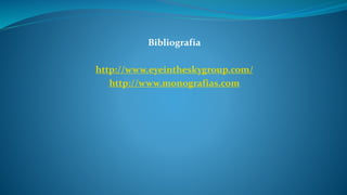 Bibliografía 
http://www.eyeintheskygroup.com/ 
http://www.monografias.com 
