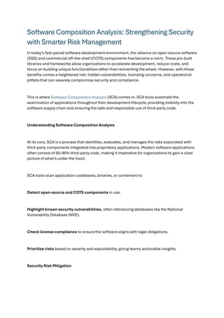 Software Composition Analysis: Strengthening Security with Smarter Risk ...