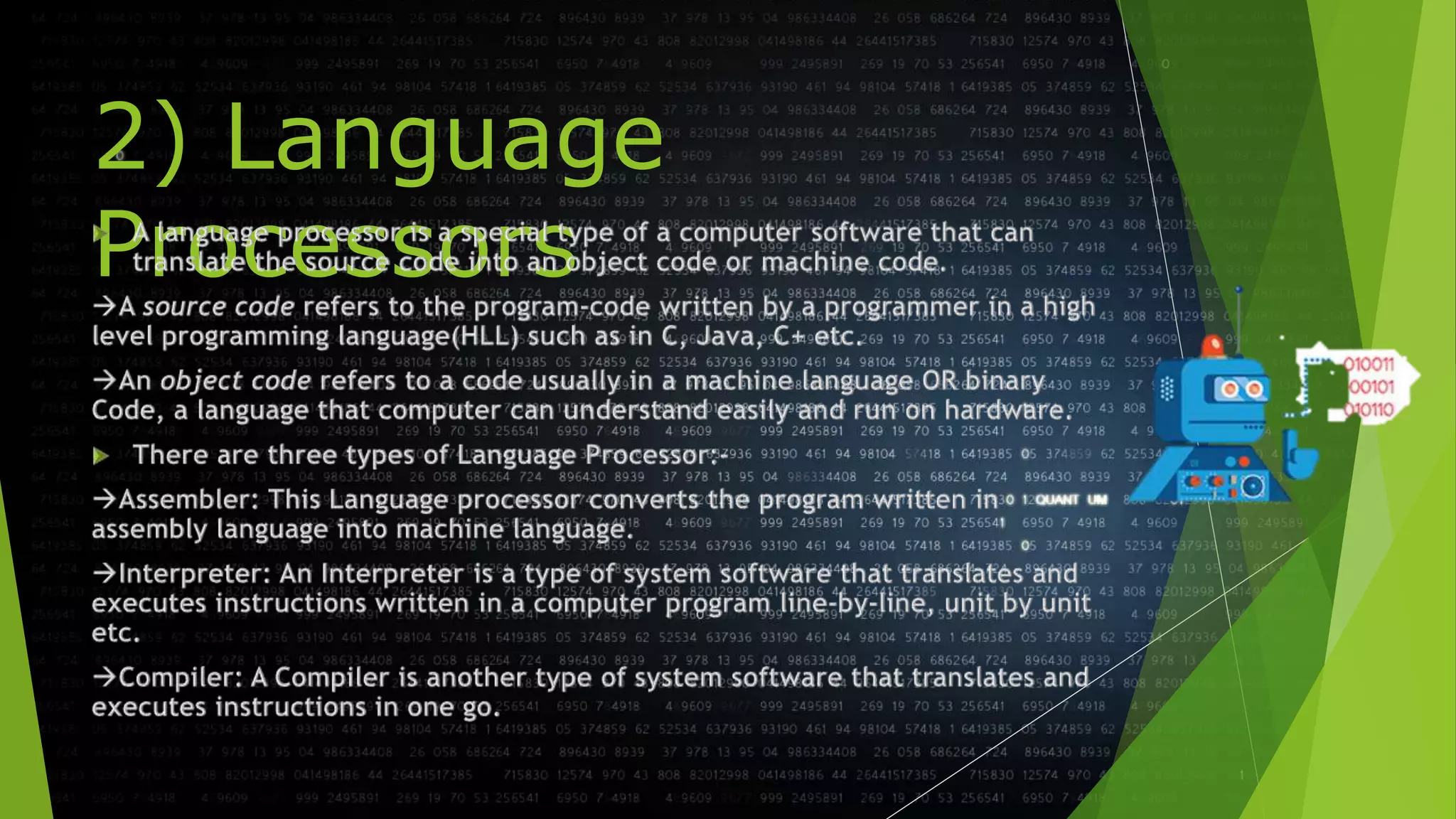 2) Language
Processors
 