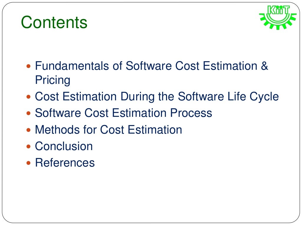 Software cost estimation