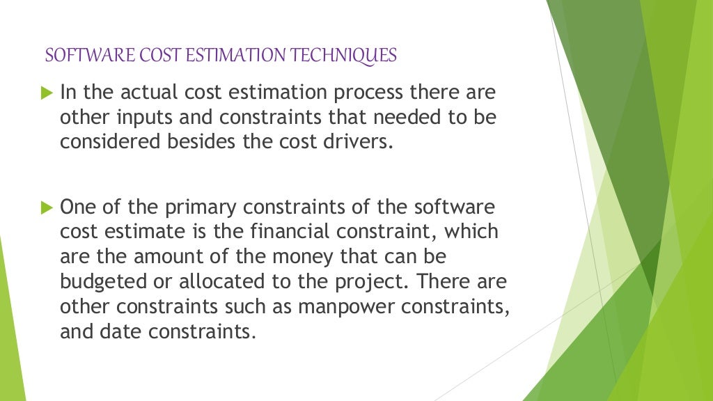 Software cost estimation techniques presentation