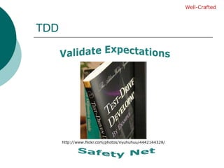 TDDWell-CraftedValidate Expectationshttp://www.flickr.com/photos/nyuhuhuu/4442144329/Safety Net
