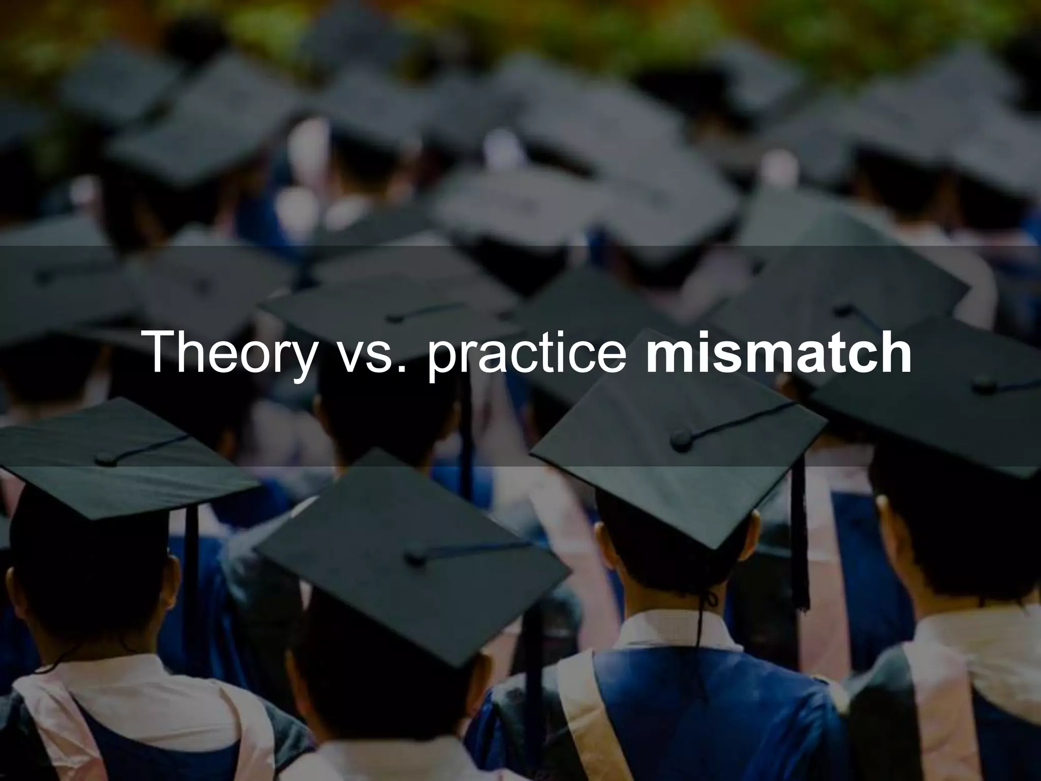 Theory vs. practice mismatch
 