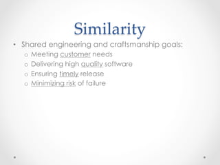 Software Craftsmanship vs Software Engineering (Lightning Talk) | PDF