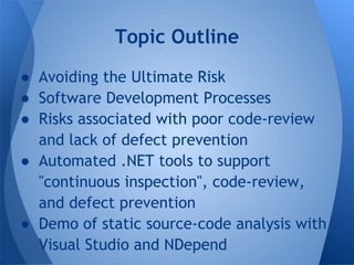 Software Defect Prevention via Continuous Inspection | PDF