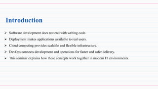 Comprehensive Guide to Software Deployment, Cloud Computing, and DevOps ...