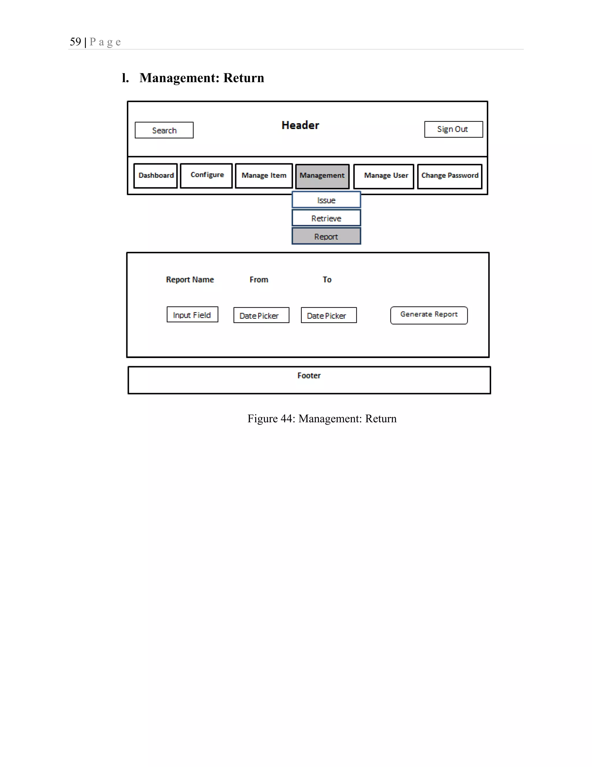 59 | P a g e
l. Management: Return
Figure 44: Management: Return
 