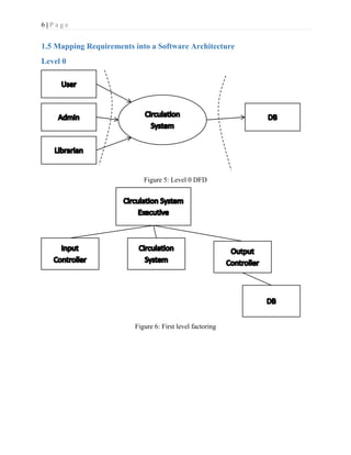 6 | P a g e
1.5 Mapping Requirements into a Software Architecture
Level 0
Figure 5: Level 0 DFD
Figure 6: First level factoring
 