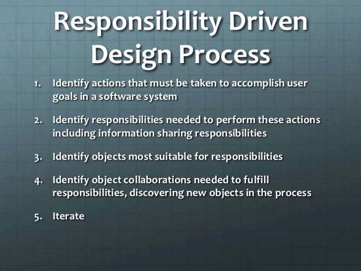 Software Design Trilogy Part I Responsibility Driven Design for Rub…
