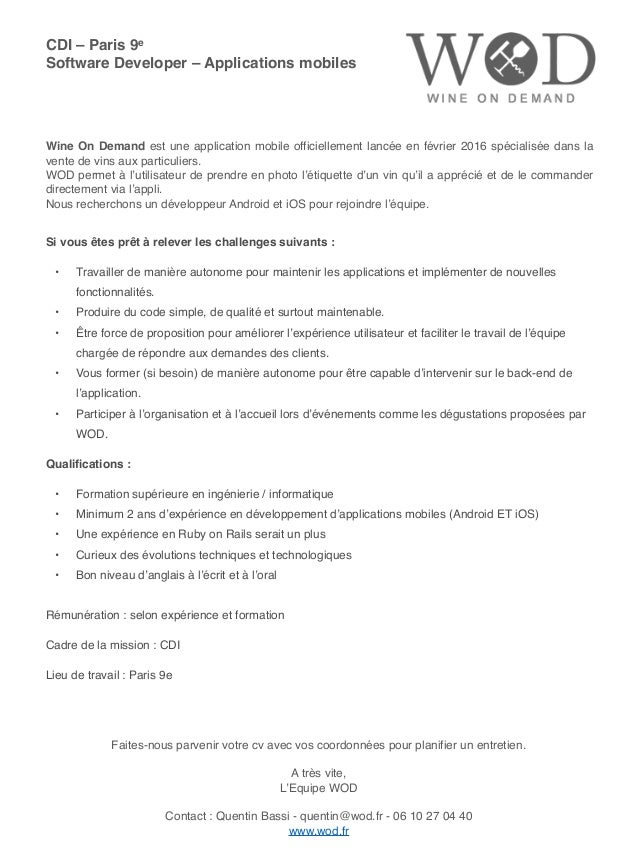 lettre de motivation stage developpeur web