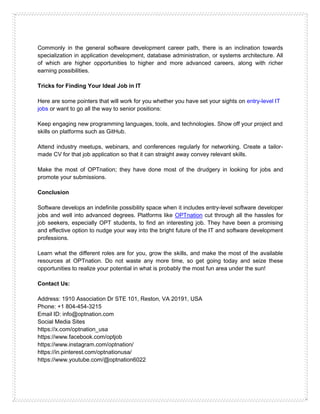 Entry Level Software Developer Jobs in USA | PDF