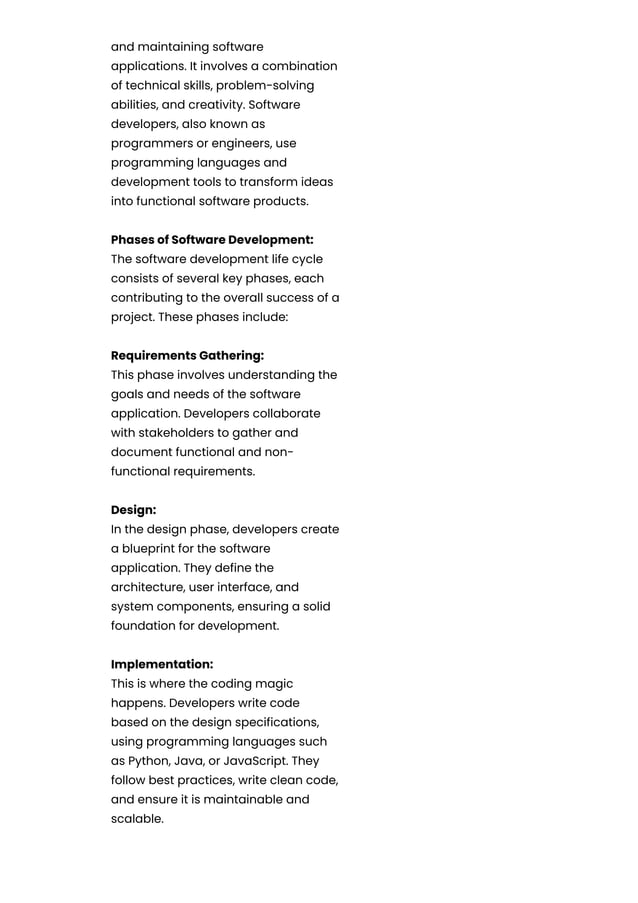 Software Development 101 A Comprehensive Introduction | PDF
