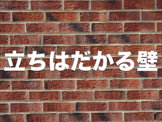立ちはだかる壁
 