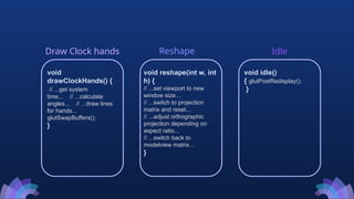 Real-Time Analog Clock Implementation Using OpenGL and GLUT | PPTX