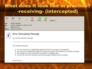 What does it look like in practice?
    -receiving- (intercepted)
 
