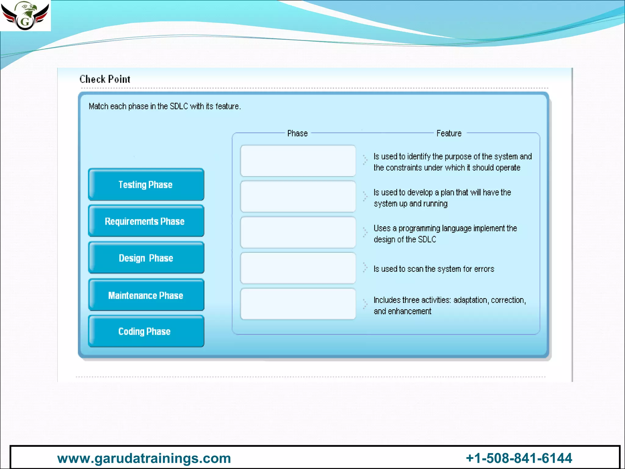www.garudatrainings.com
+1-508-841-6144