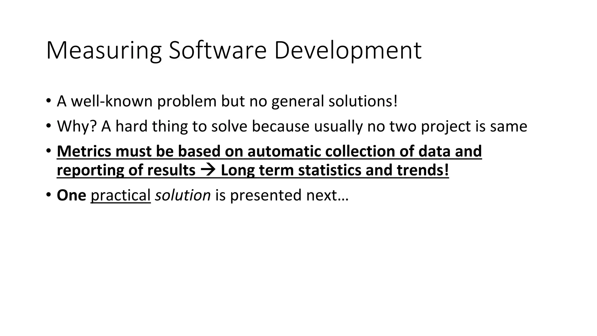 Practical Software Development Metrics | PPT