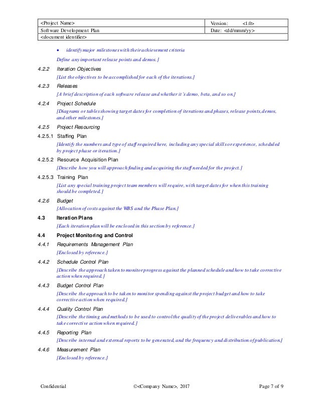 software development schedule template
