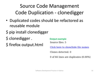 Software development practices in python | PPT