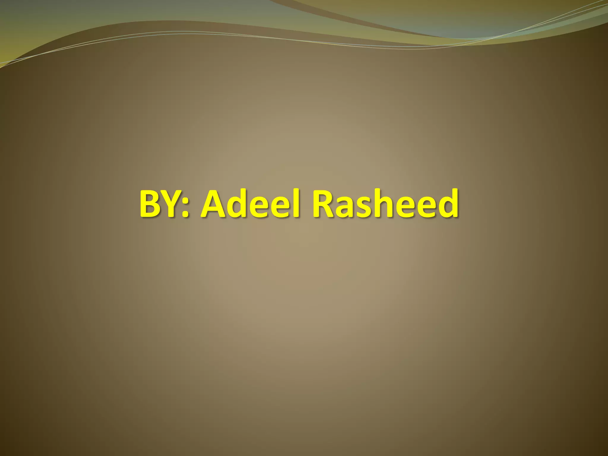 BY: Adeel Rasheed
 