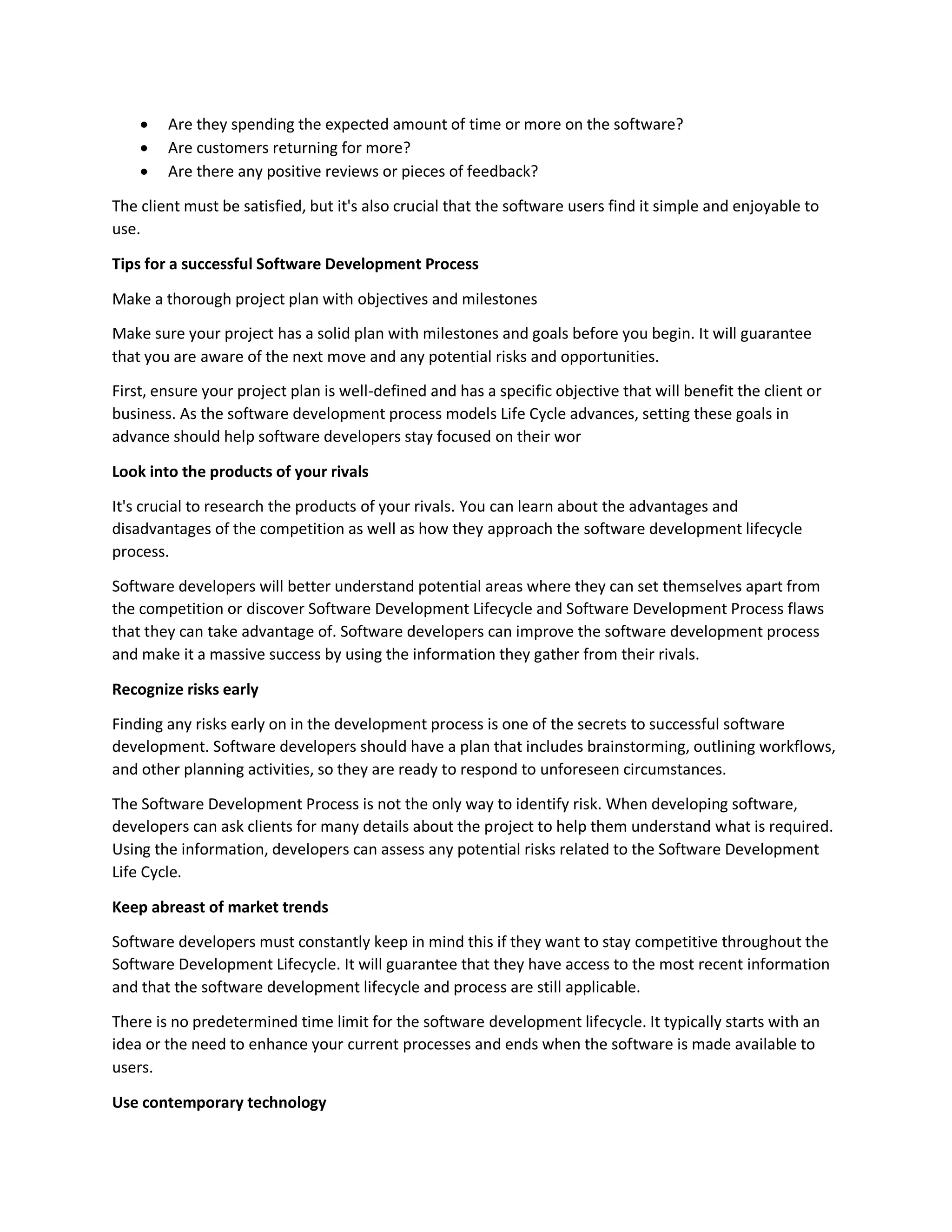 Software Development Process, How to Make it Successful.pdf | Operating ...