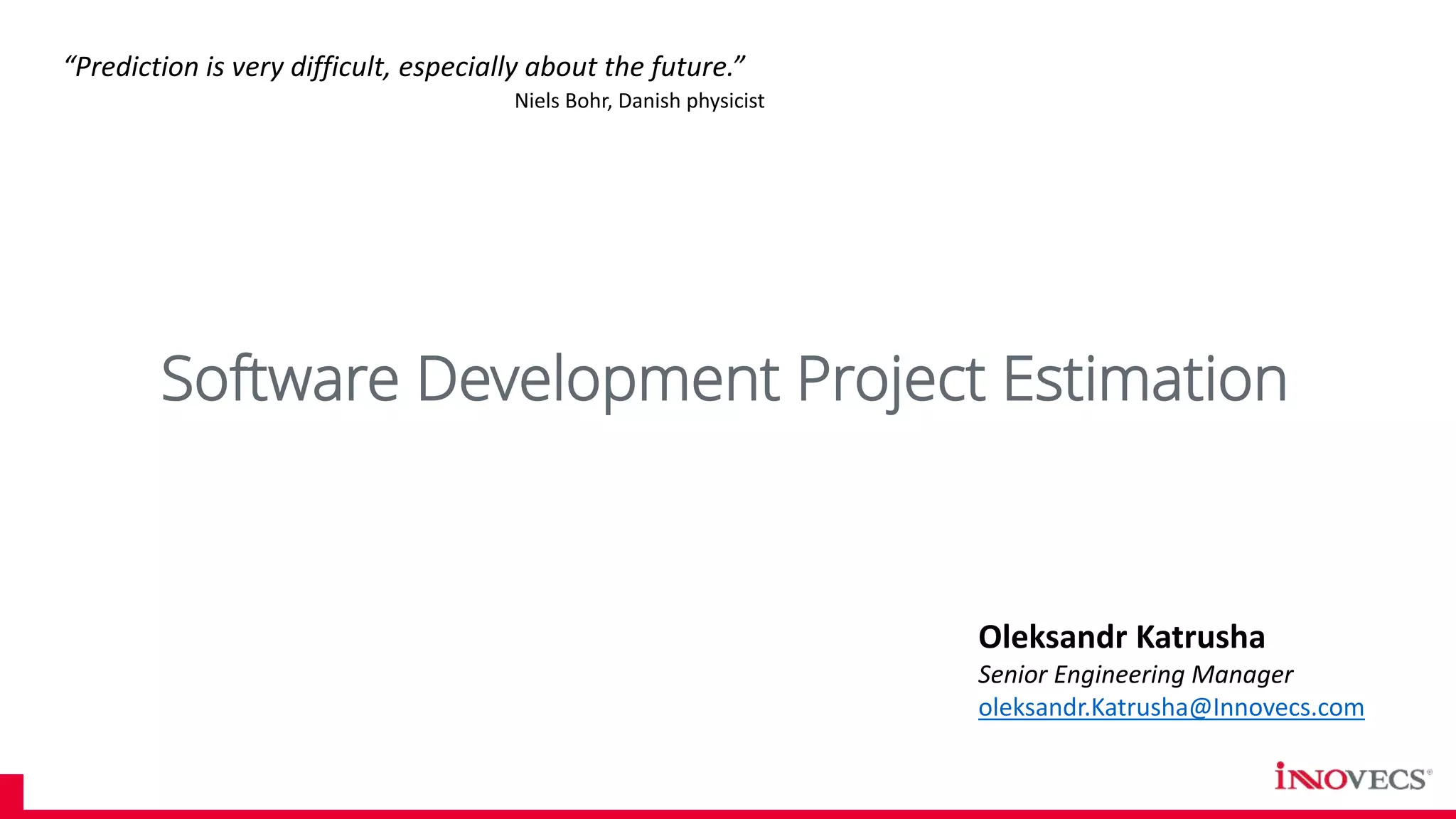Software development project estimation | PPT