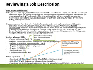 Effective Job Description ReviewWhat makes for an effective Job Description Review?