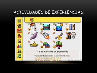 ACTIVIDADES DE EXPERIENCIAS
 