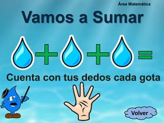 Vamos a Sumar
Cuenta con tus dedos cada gota
Área Matemática
Volver
 