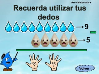 Recuerda utilizar tus
dedos
Área Matemática
9
5
Volver
 